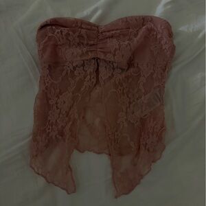 Edikted Lace Bandeau in Soft Pink